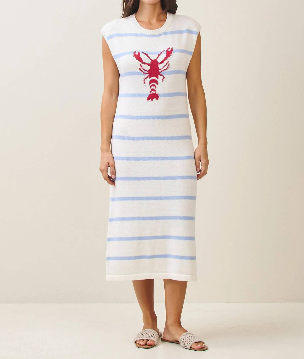 Able - Striped Lobster Sweater Midi Dress