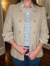 Multiples - 3/4 Sleeve Stand Collar Jacket