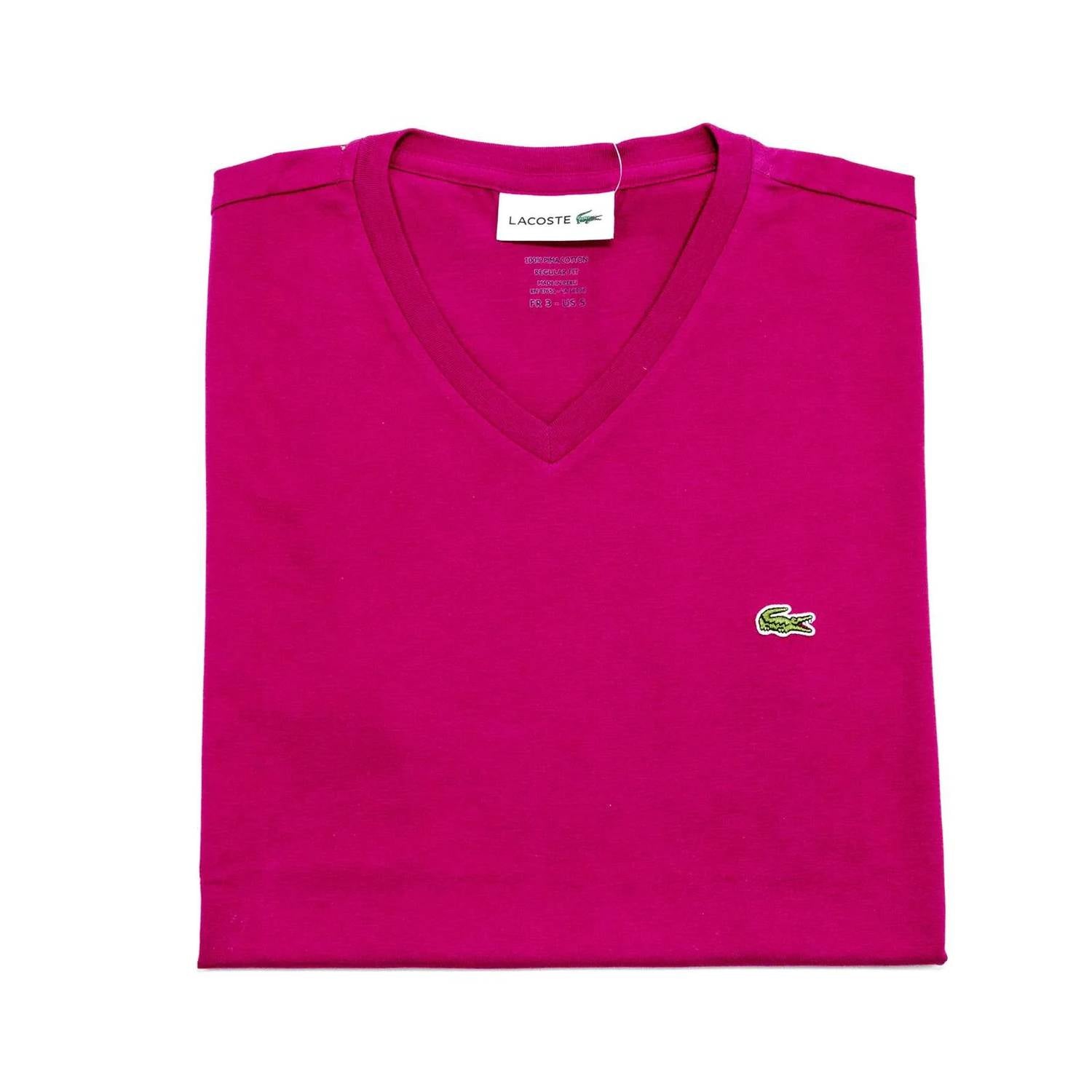 Lacoste - Men's Standard Short Sleeve Pima V-neck Tee