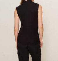 Sanctuary Essential Sleeveless Mock Neck Tank Top in black 1 - women's tank top - detail view