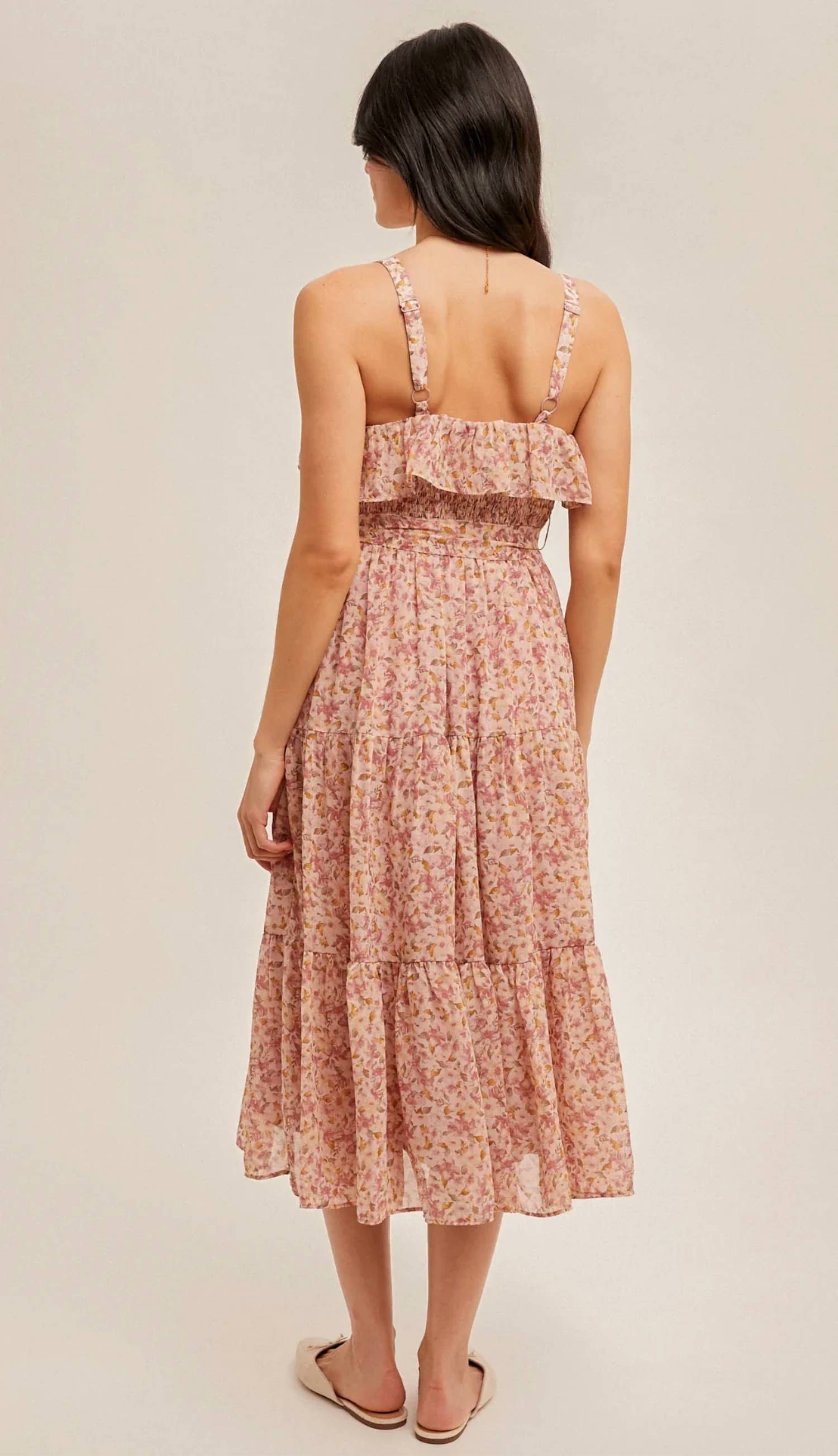 Hem & Thread - Floral Ruffle Midi Dress
