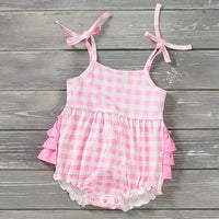 Pete + Lucy - Girls Miss Malibu Gingham Infant Romper