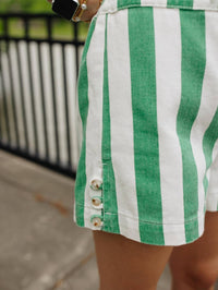 Wishlist - Fairway to Heaven Striped Denim Shorts