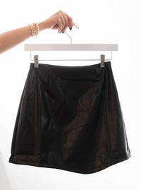 Miss Sparkling - Pleather Black Skirt