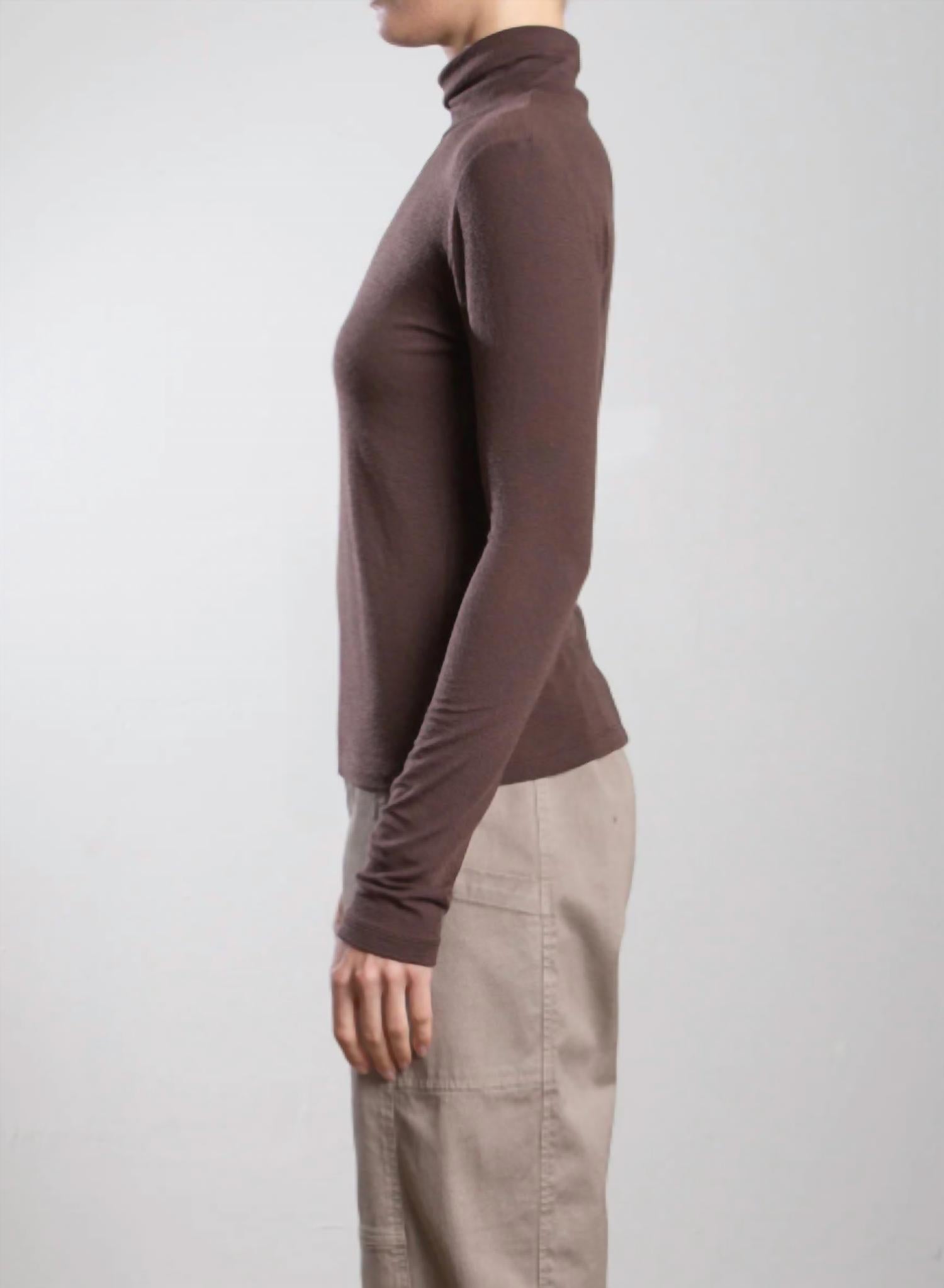 Pharaoh Shiloh Turtleneck Top in chocolate - women's sweater - alternate view