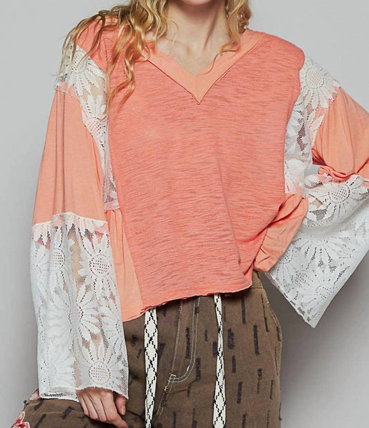 Pol - Lacey Bell Sleeve Top