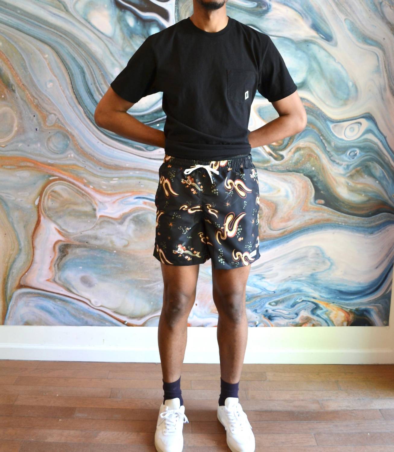 Bather - Patterned Swim Trunks