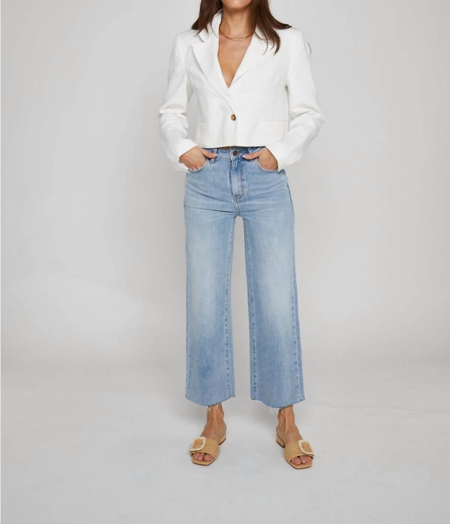 Oliver Logan Aberdeen Crop Denim Jean in light indigo - women's pants - view 4