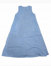 Elliott Lauren - Sleeveless Pockets Midi Dress