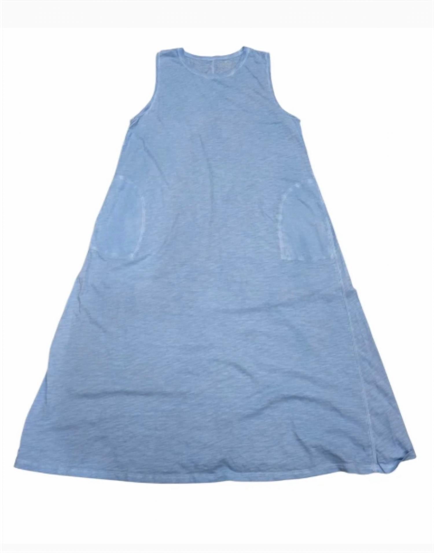Elliott Lauren - Sleeveless Pockets Midi Dress