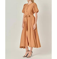 English Factory - Puff Sleeve Midi Dress
