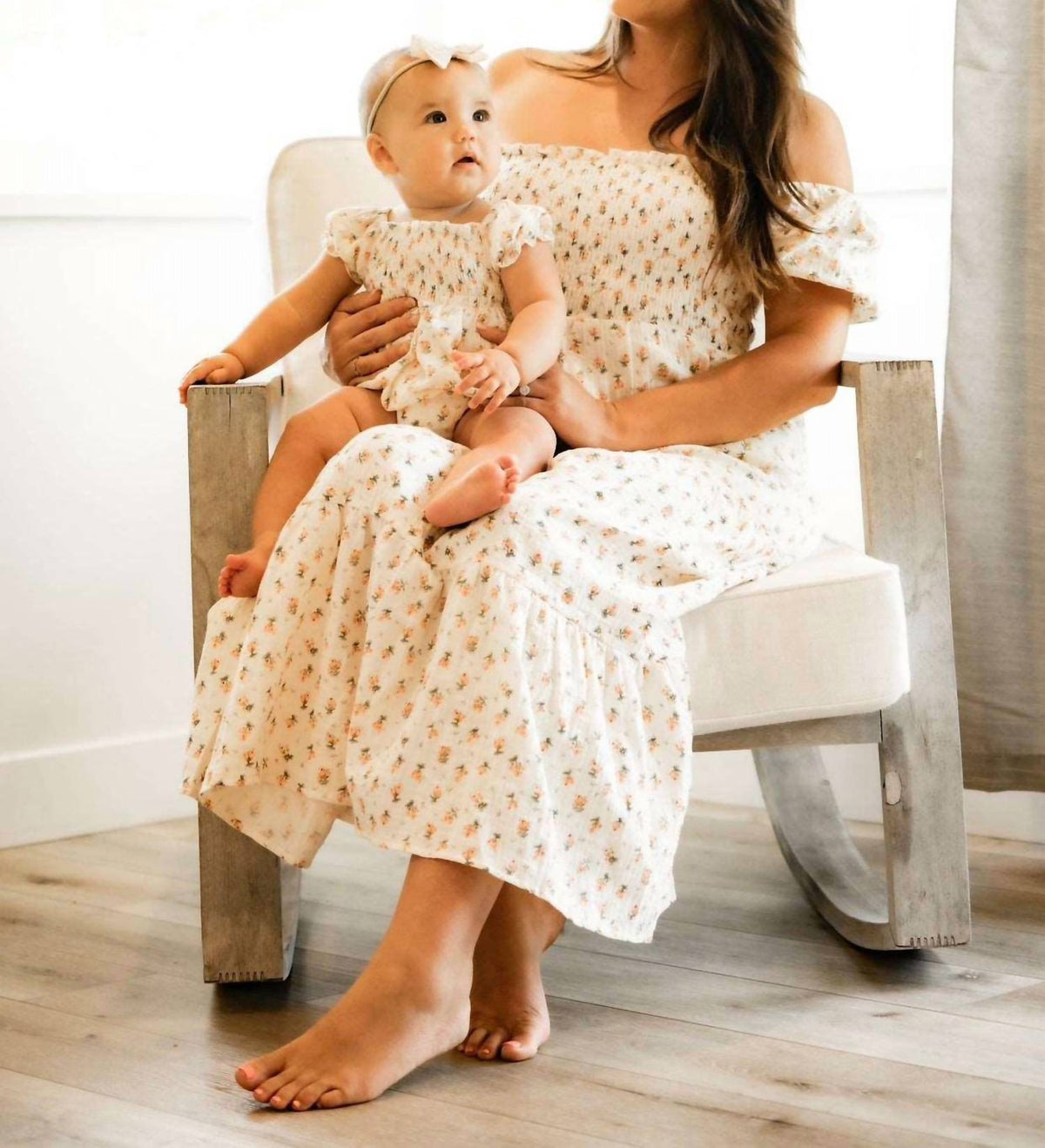 Liv & Co. - Women's Muslin Puff Sleeve Dress