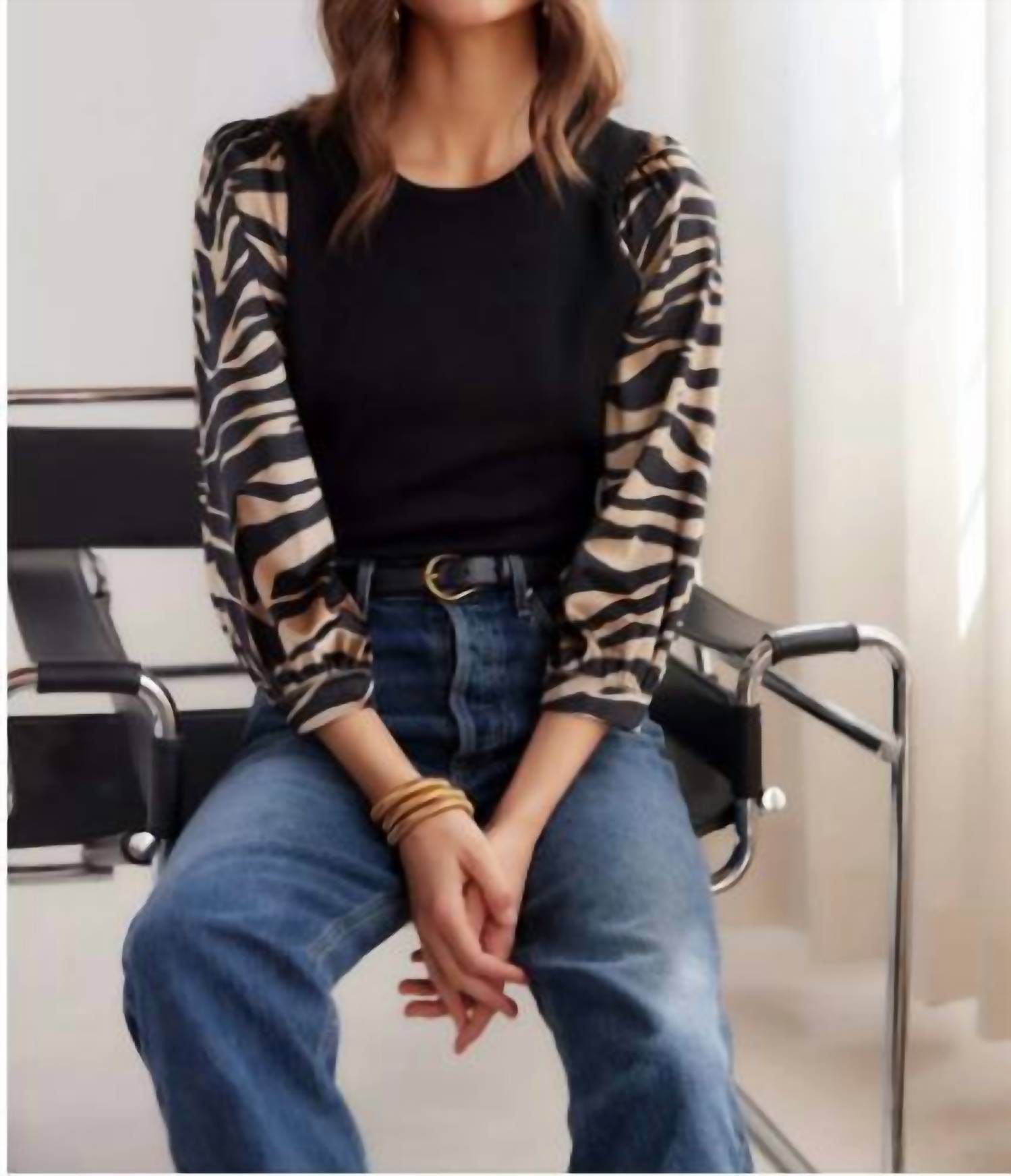Fifteen Twenty - Contrast Lory Velvet Top