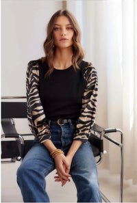 Fifteen Twenty - Contrast Lory Velvet Top