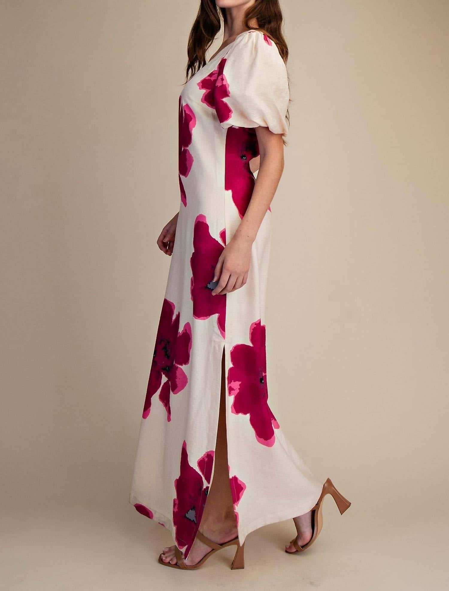Glam - Painted Flower Maxi Dress