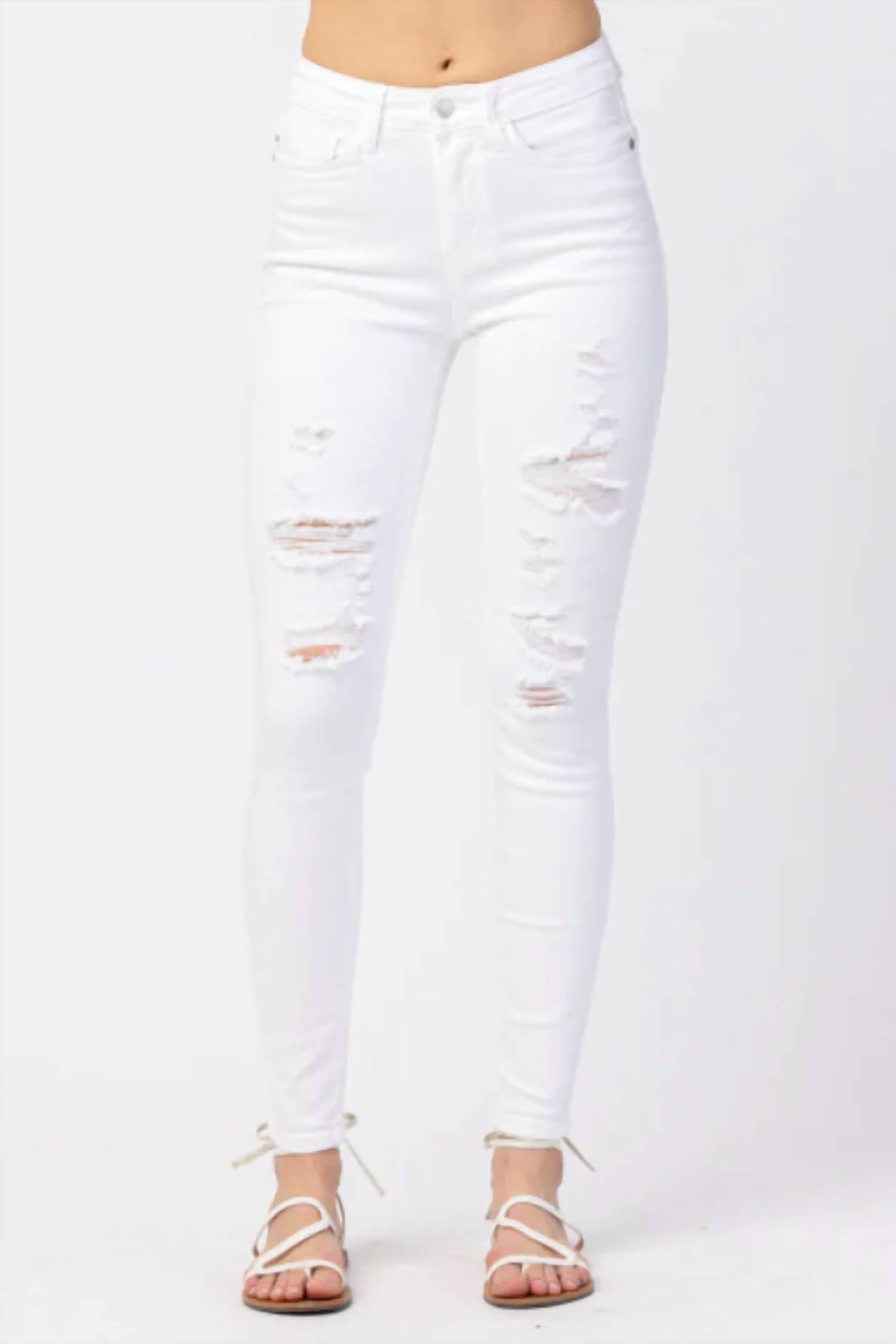 Judy Blue - Mid-rise Destroyed Skinny Jeans