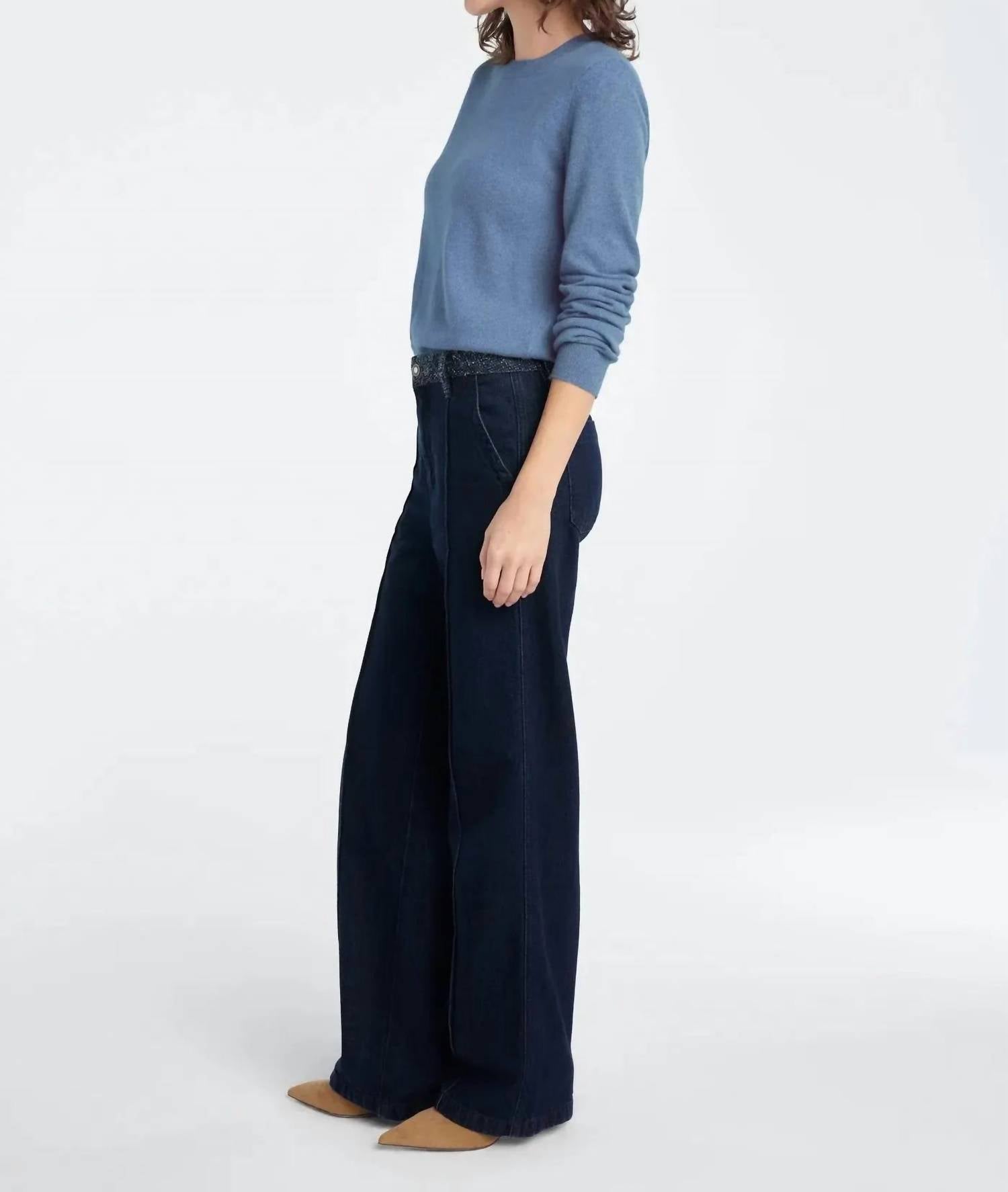 Favorite Daughter Favorite Cashmere Crew Top in river blue - women's sweater - view 4