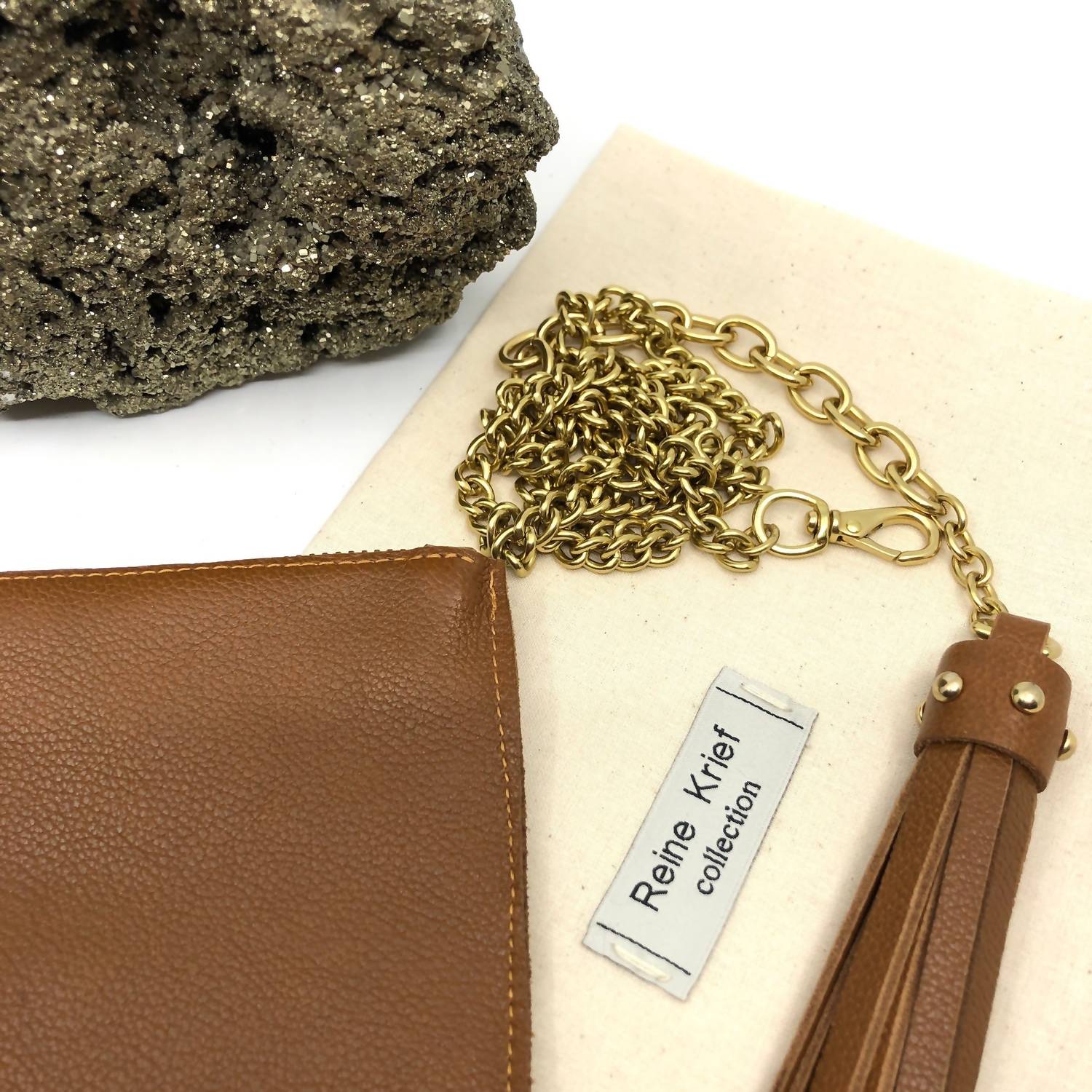 Bijourocks - Natural Brass Tassel Belt And Pouch Bag