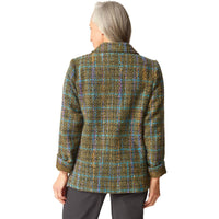 habitat Confetti Plaid Cozy Blazer in avocado - women's jacket - detail view
