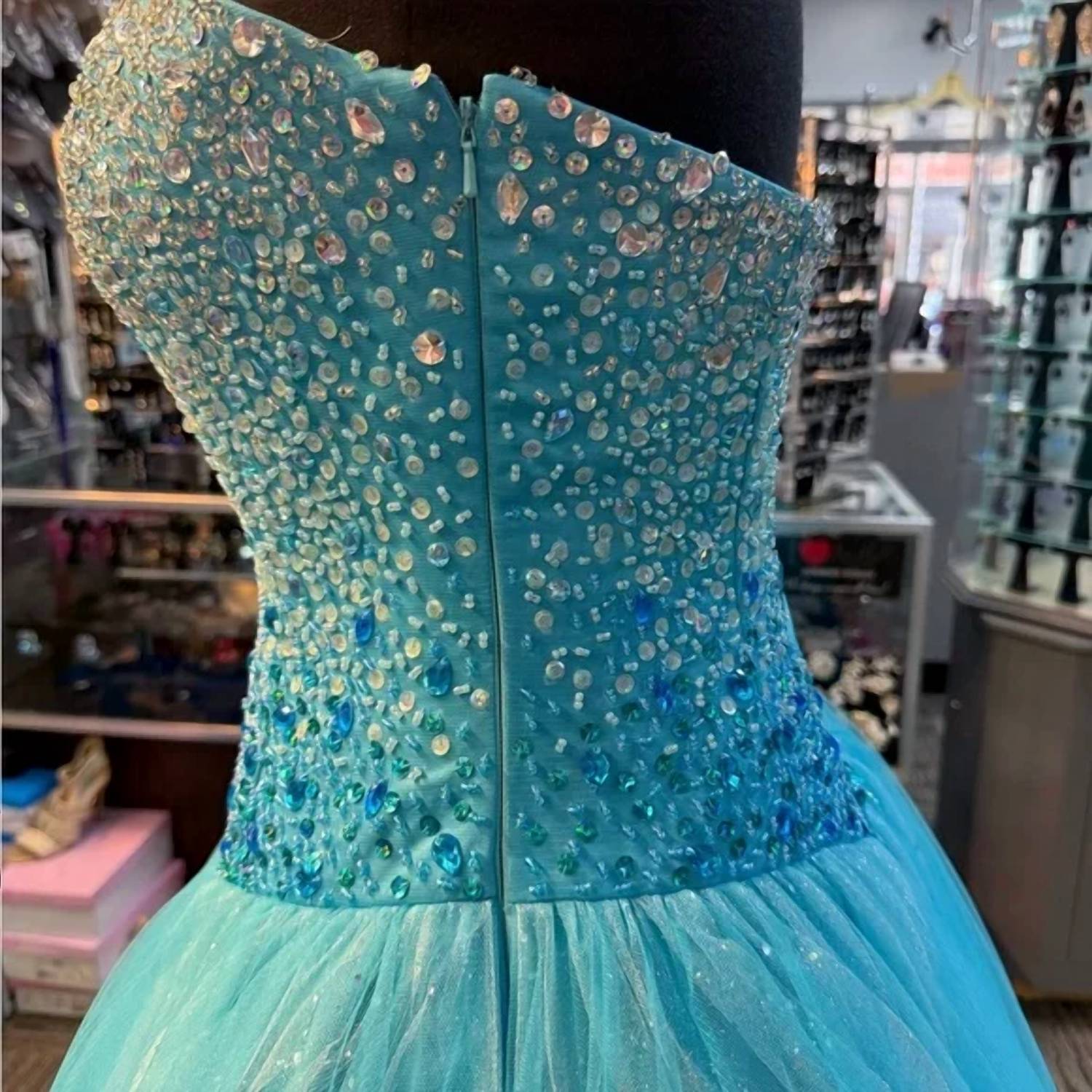 Karishma Creations Women's Prom Dress in turquoise - women's dress - view 5