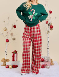Mainstrip - Pippy Plaid Wide Leg Pants