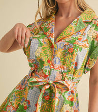 &Merci - Patchwork Button Down Mini Dress