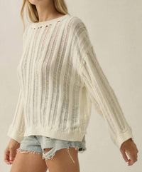 Promesa - Livia Semi-Sheer Ladder-Knit Sweater