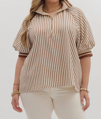 entro Making My Way Top - Curvy in caramel - women's blouse