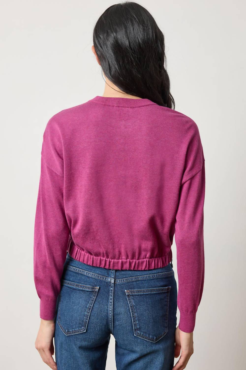 Lilla P - Elastic Waist Henley Sweater