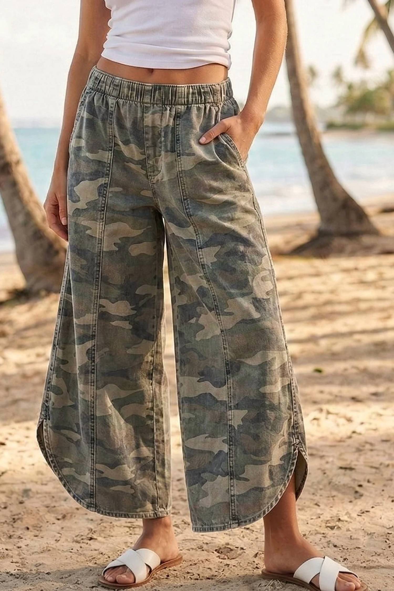 Lovlov - Ruffle Wide Leg Pants