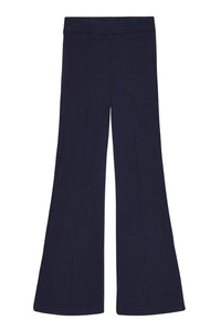 DONNI. Rib Kick Flare Pants in navy 1 - women's pants - view 4