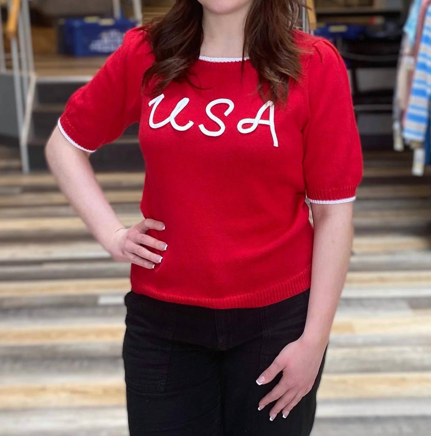 Staccato - Usa Letter Stitched Top