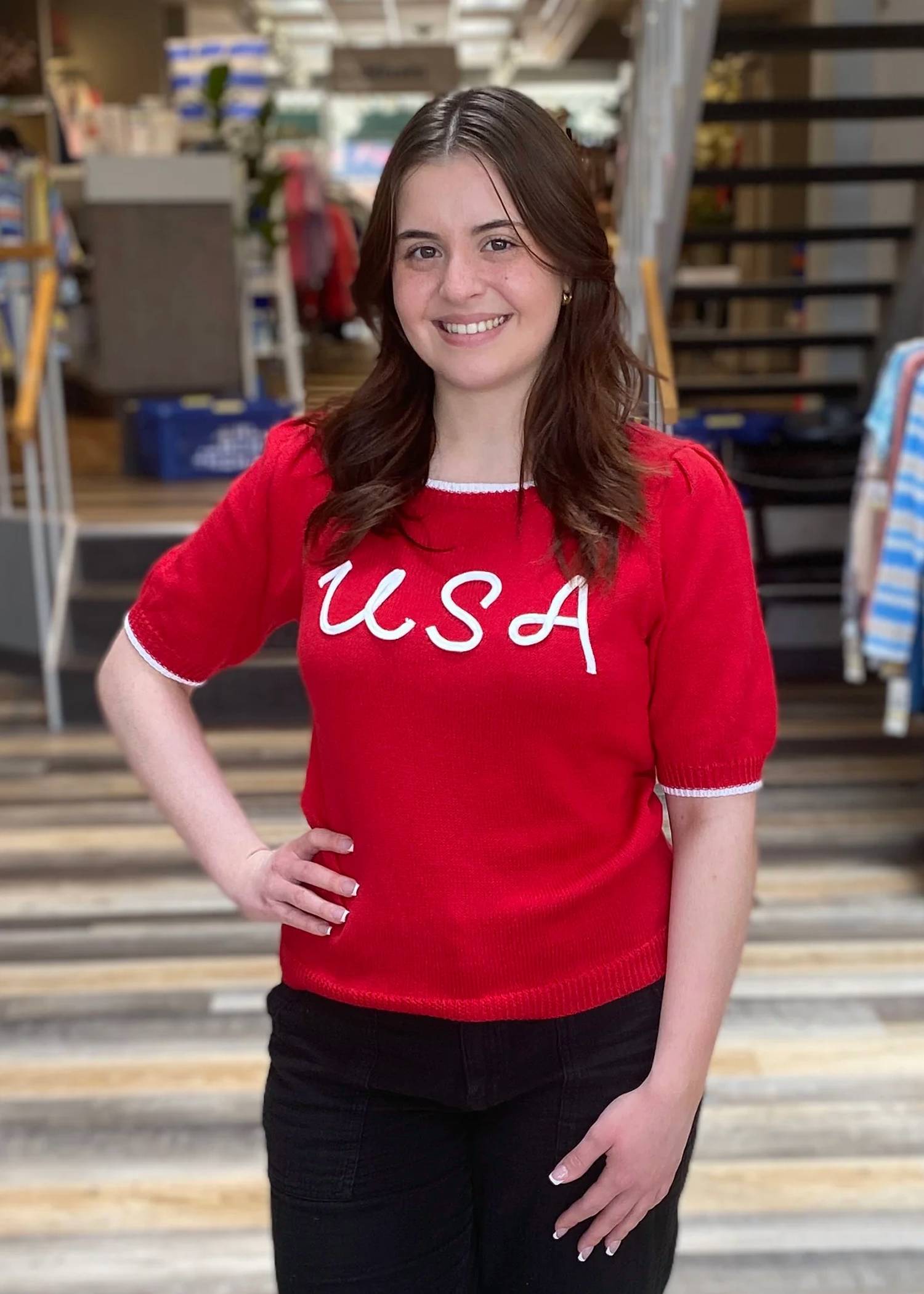Staccato - Usa Letter Stitched Top