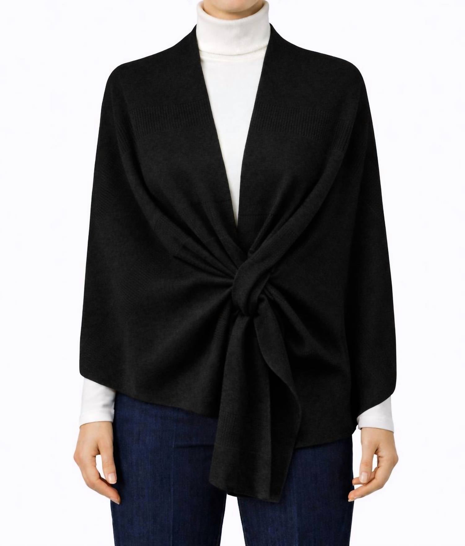 J'Envie/Eli Foundation Tab Wrap in black - women's scarf
