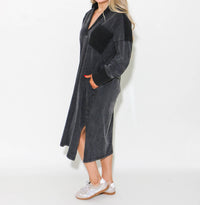 Heyson - Mineral Washed Casual Midi Dress