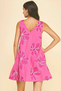 Pinch - Floral Embroidered Tank Mini Dress