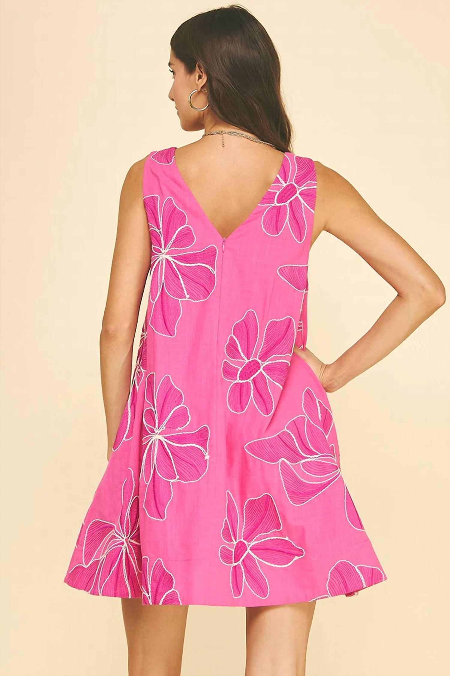 Pinch - Floral Embroidered Tank Mini Dress