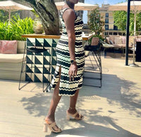 Hersy - Striped Crochet Midi Dress