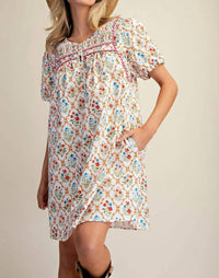 Easel - Tiny Flowers Mini Dress
