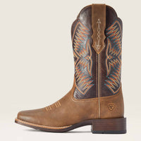 ARIAT Women's Odesa Stretch Fit Boot in fateful brown burnished pewter - women's shoe - detail view