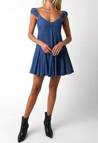 Olivaceous - Milkmaid Empire Mini Dress