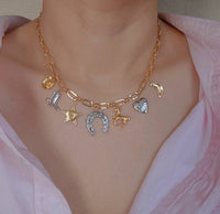 Ellison+Young Women's Wild Western Multi Charm Necklace in gold - women's jewelry - detail view