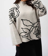 Joseph Ribkoff - Solenne Sweater Knit Floral Print Pullover