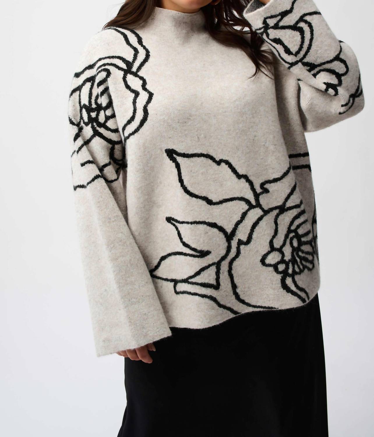 Joseph Ribkoff - Solenne Sweater Knit Floral Print Pullover