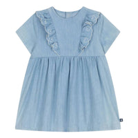 Petit Bateau - Baby Girls Chambray Dress With Ruffles