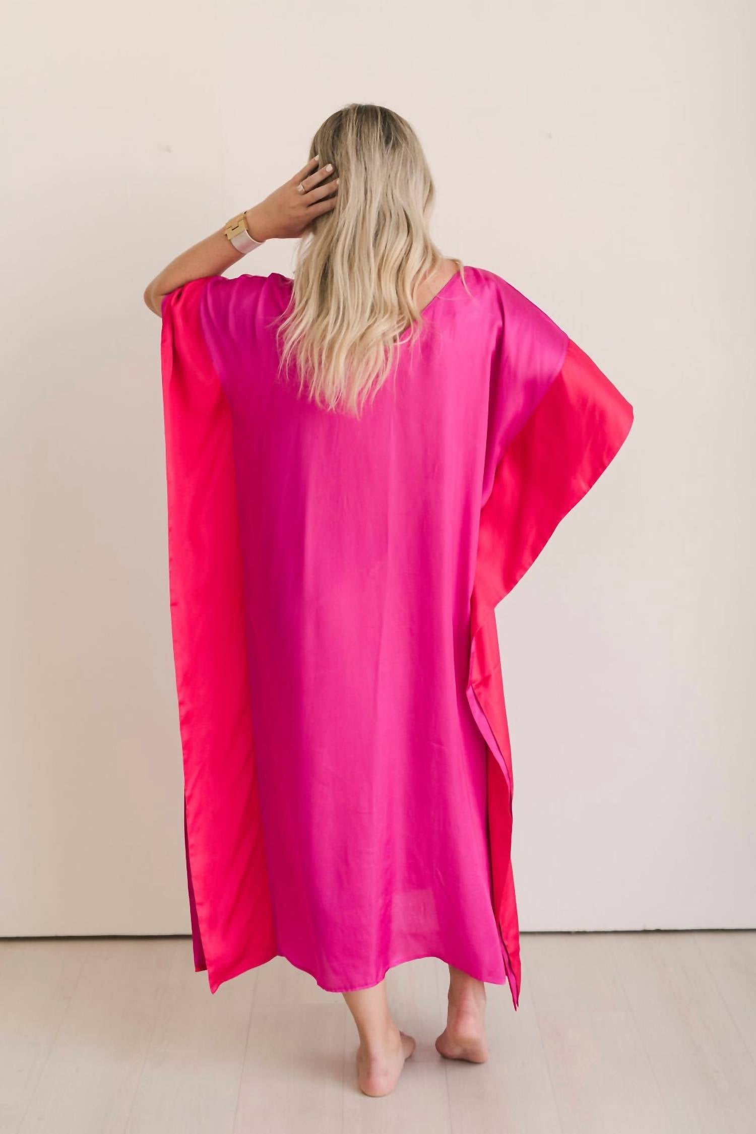 Heidi Houston The Caftan Dress in raspberry - women's dress - detail view