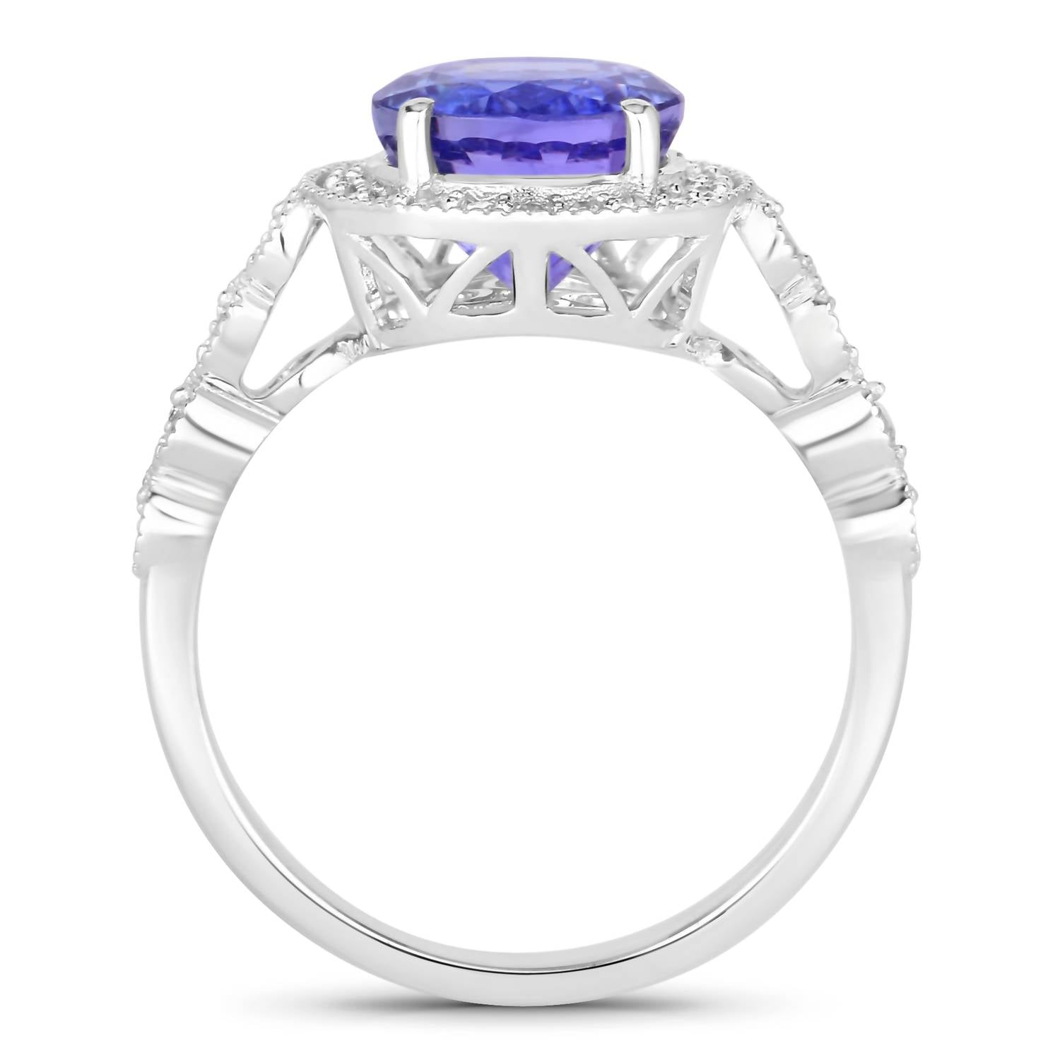 Diana M Jewels - Women's Round Natural Tanzanite Fashion Ring (3.21 Ct) - Signature Plus