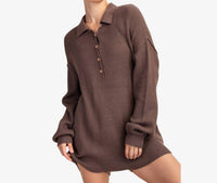 Hoity Toity - Ribbed Knit Sweater Romper