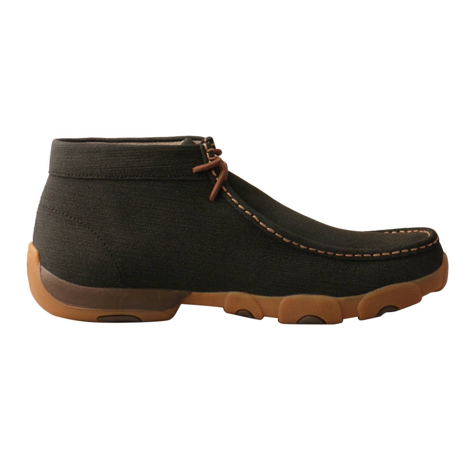 TWISTED X Men's Chukka Driving Moccasin in charcoal - men's sneaker - detail view
