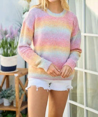 Hailey & Co - Happier Days Ombre Color Block Sweater